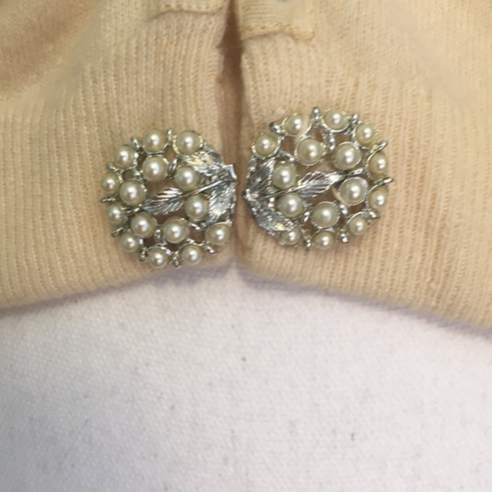 Vintage CASHMERE BY MORITZ cream‎ cardigan sweater - Picture 2 of 10
